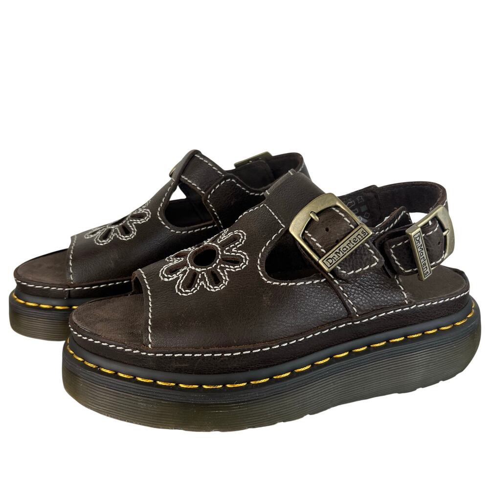 Dr. Martens 90's Inspired Dunnet Flower Full Grain Leather Chunky Sandals (Sz 6)